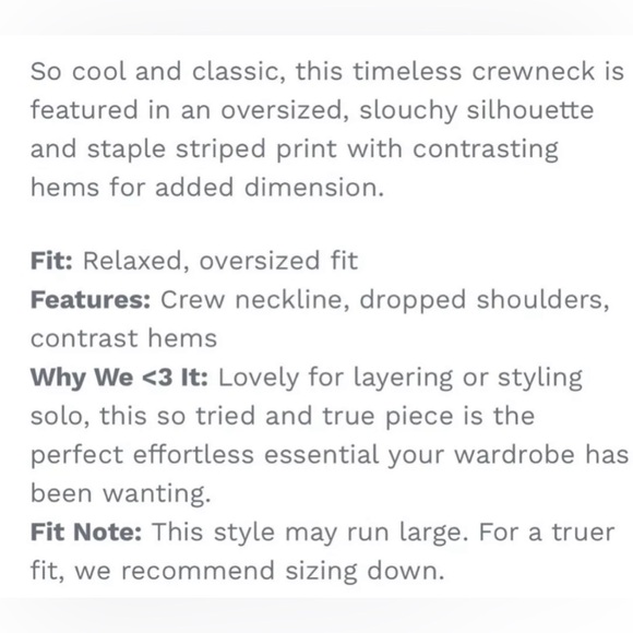 Closeout!▪️NWT Free People Classic Black/White/Blue Striped Pullover Sweatshirt - Picture 10 of 13